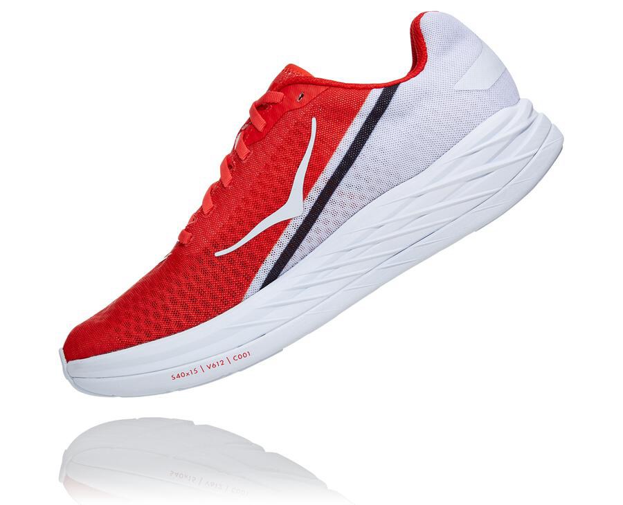 Hoka One One Mens Running Shoes - Rocket X - Red/White - CLSG53680